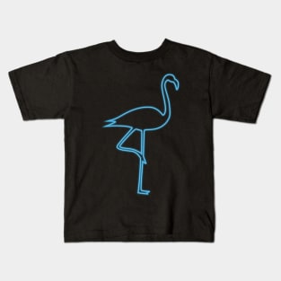 Neon blue flamingo Kids T-Shirt